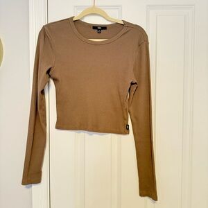 Vans Brown Long Sleeve Crop Top